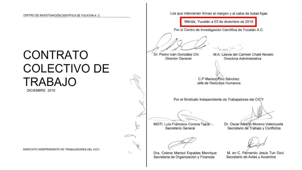 Firma de contrato colectivo de trabajo